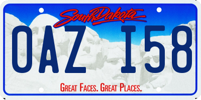 SD license plate 0AZI58