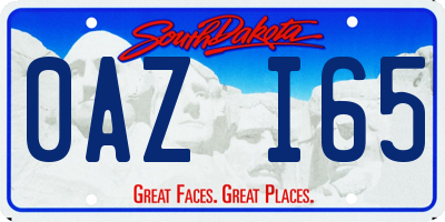 SD license plate 0AZI65