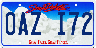 SD license plate 0AZI72