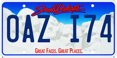 SD license plate 0AZI74