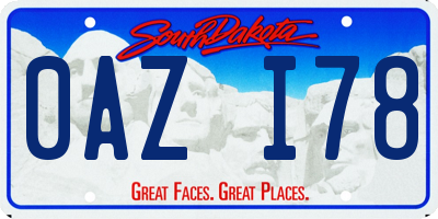 SD license plate 0AZI78