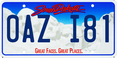 SD license plate 0AZI81