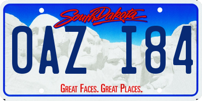 SD license plate 0AZI84