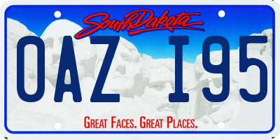SD license plate 0AZI95