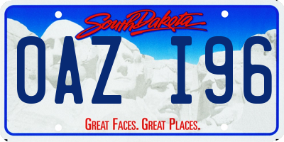 SD license plate 0AZI96