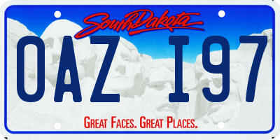SD license plate 0AZI97