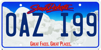 SD license plate 0AZI99