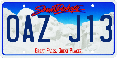 SD license plate 0AZJ13