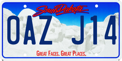 SD license plate 0AZJ14
