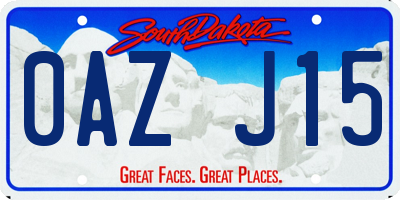 SD license plate 0AZJ15