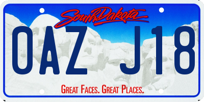 SD license plate 0AZJ18