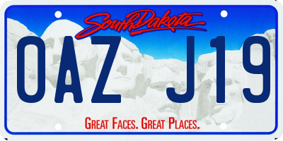 SD license plate 0AZJ19