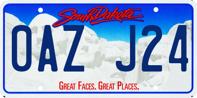 SD license plate 0AZJ24
