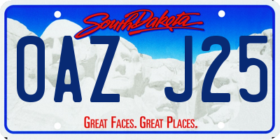 SD license plate 0AZJ25