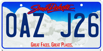 SD license plate 0AZJ26
