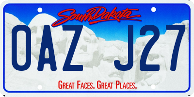 SD license plate 0AZJ27