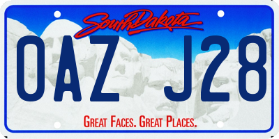 SD license plate 0AZJ28