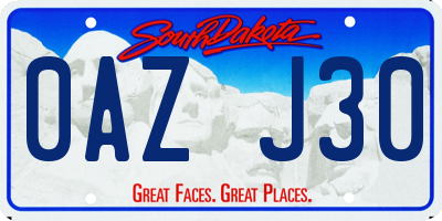SD license plate 0AZJ30