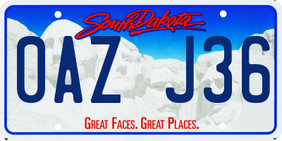 SD license plate 0AZJ36