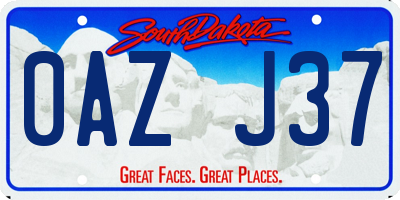 SD license plate 0AZJ37