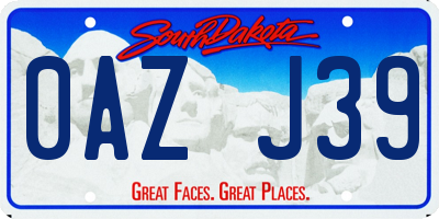 SD license plate 0AZJ39