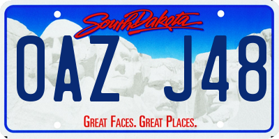 SD license plate 0AZJ48