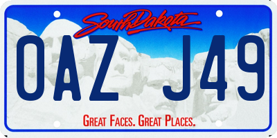 SD license plate 0AZJ49
