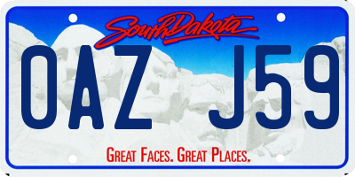 SD license plate 0AZJ59