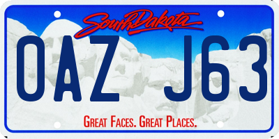 SD license plate 0AZJ63