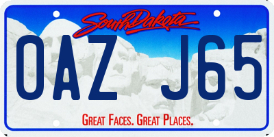 SD license plate 0AZJ65