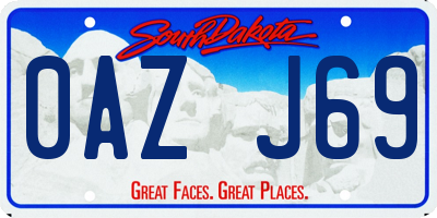 SD license plate 0AZJ69