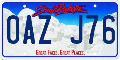SD license plate 0AZJ76