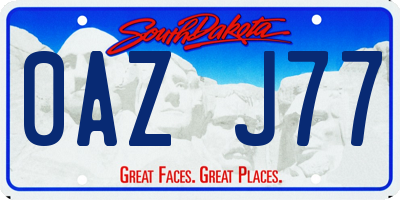 SD license plate 0AZJ77