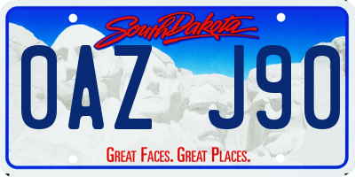 SD license plate 0AZJ90