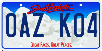 SD license plate 0AZK04