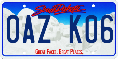 SD license plate 0AZK06