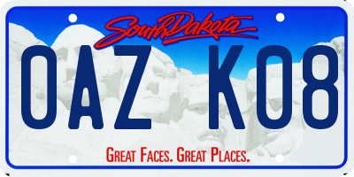 SD license plate 0AZK08