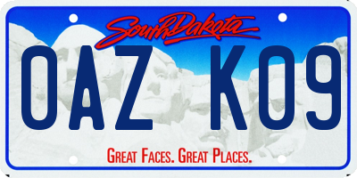 SD license plate 0AZK09