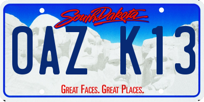 SD license plate 0AZK13