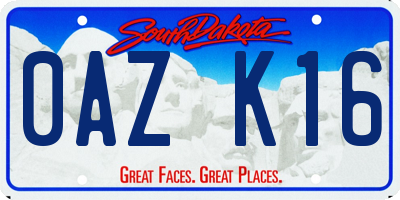 SD license plate 0AZK16