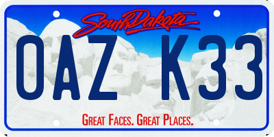 SD license plate 0AZK33