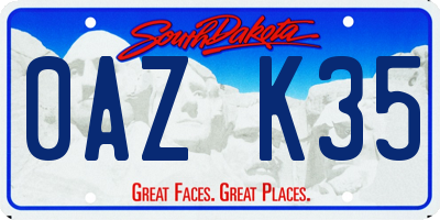SD license plate 0AZK35