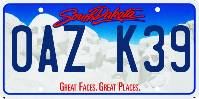 SD license plate 0AZK39
