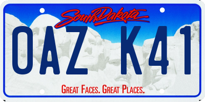 SD license plate 0AZK41