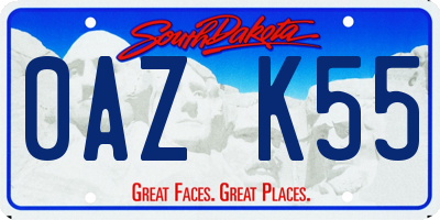 SD license plate 0AZK55