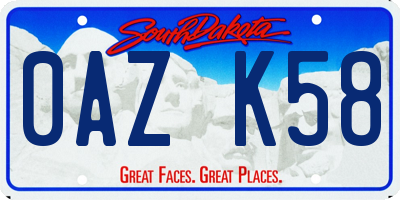 SD license plate 0AZK58