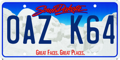 SD license plate 0AZK64