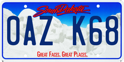 SD license plate 0AZK68