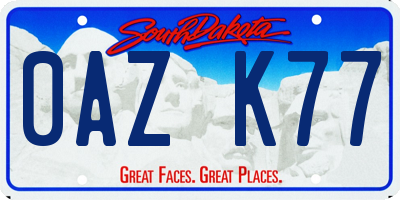 SD license plate 0AZK77