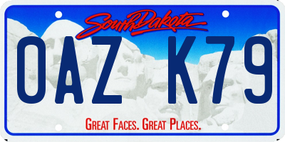 SD license plate 0AZK79